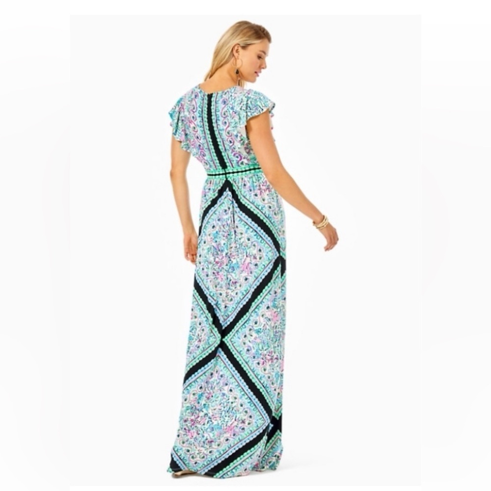Lilly Pulitzer Roselle Maxi Dress Let's Get Wild print Size 0 - Picture 2 of 12